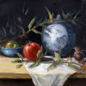 Blue Pot and Apples