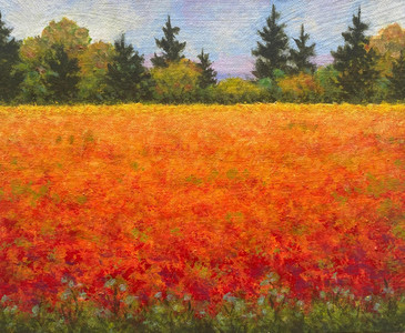 Blueberry brush in autumn