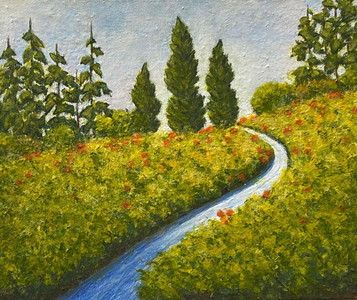 Hillside poppies