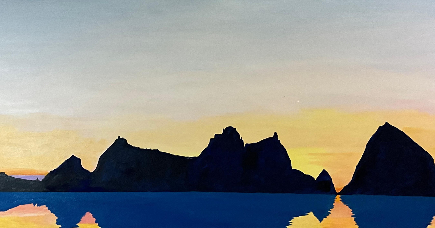 Sunset behind Lofoten Islands, Norway