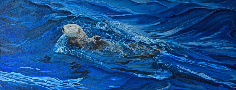 Cutting Through the Waves-Sea Otter