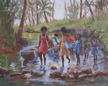 Laundry day, Marova lagoon, Solomon Islands