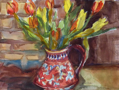 Tulips in a Gubbio Jug