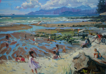 "Second Beach with children"