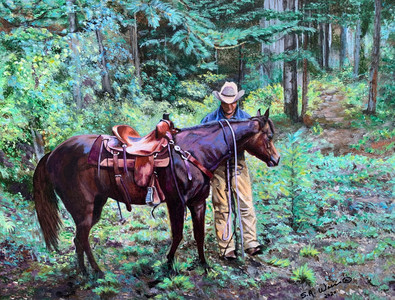 A Tender Moment (A cowboy & his horse)