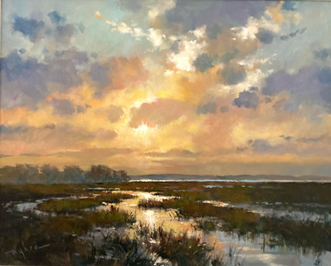 Sunset Over Salt Marshes