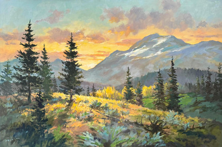 The Sun Setting Behind Western Peaks