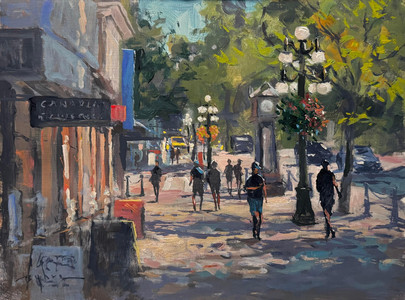 Sunday Morning Near the Steam Clock