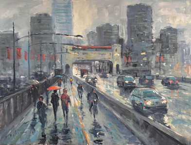 Crossing the Burrard Street Bridge