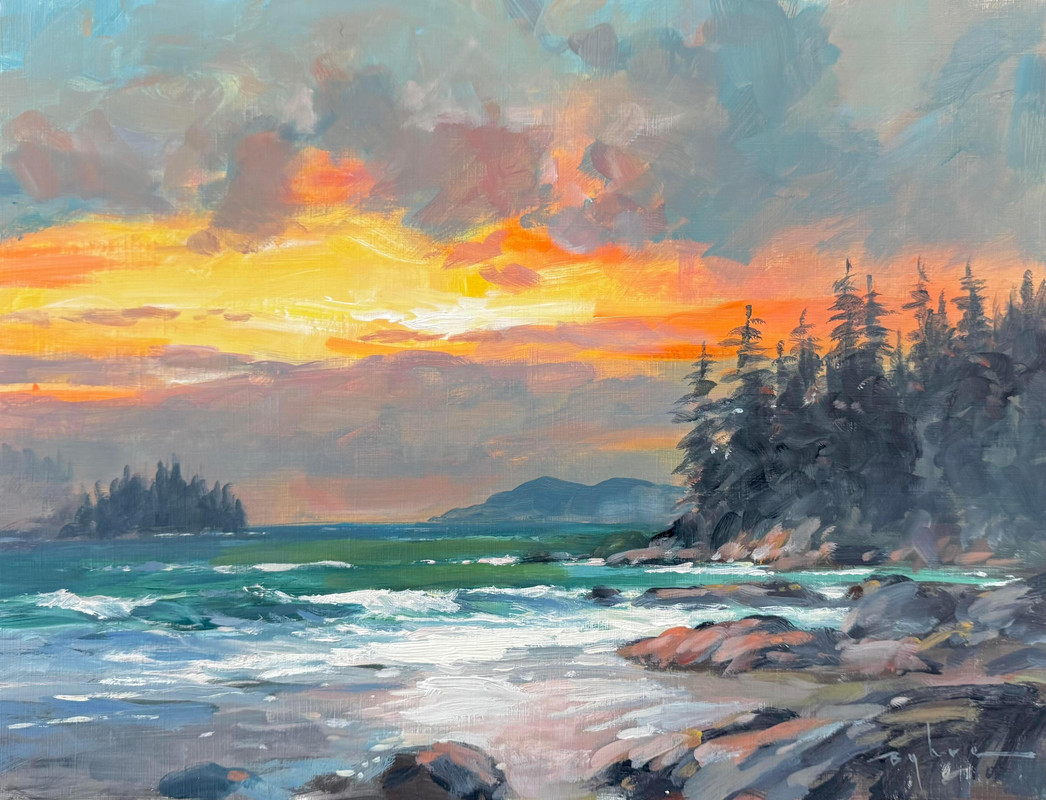 On a Beach at Sunset