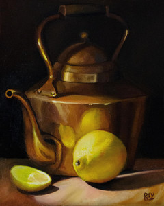 Brass Kettle and Lemons