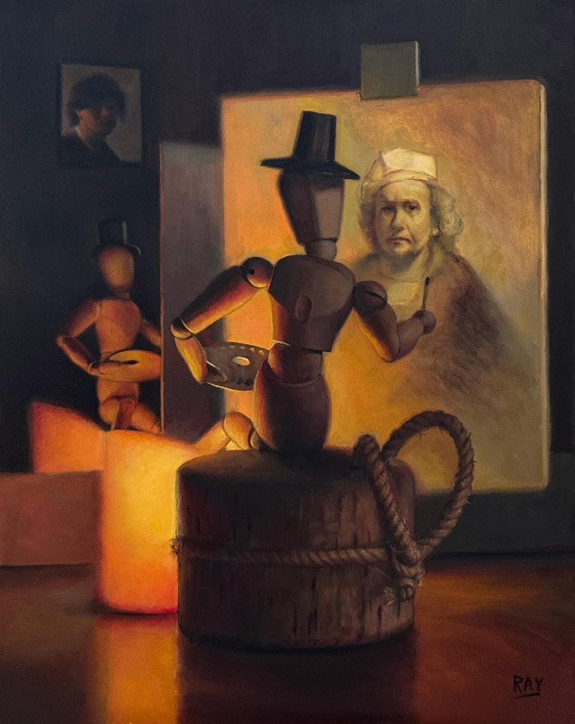 Woody Paints His Self-Portrait