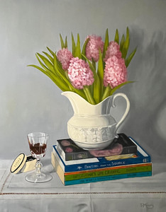 Pink Hyacinths, Art Books and Sherry