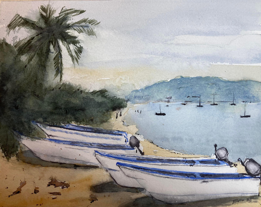 Boats on the beach.