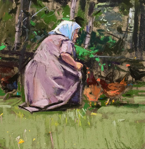 Feeding the hens