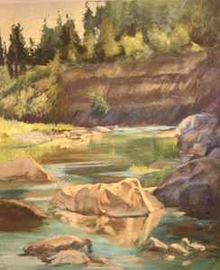 Creek Near Red Deer With Rocks