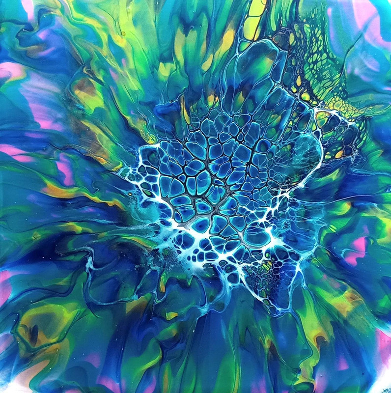 Teal Peacock Bloom