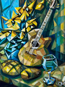 Still Life with Bread and Yellow Flowers