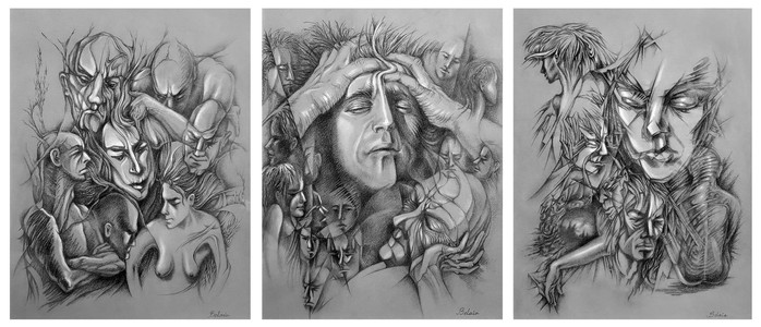 Facing Grey (triptych)