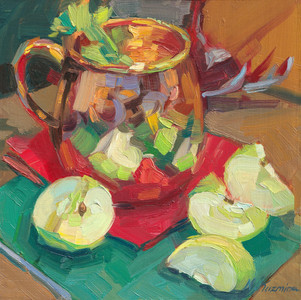 Mule and green apple
