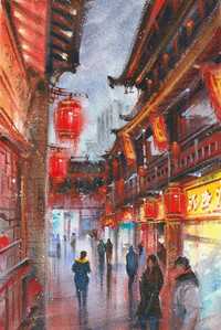 The lights of old Chinese town