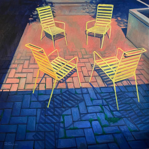 Four yellow chairs