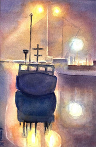 Boat at night