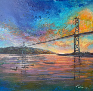 Twilight over lions gate bridge