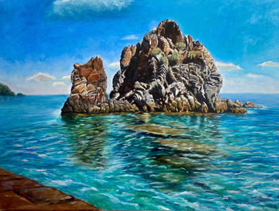 Tranquil Shores of Cefalu-“available through the Federation Gallery - sales@artists.ca”