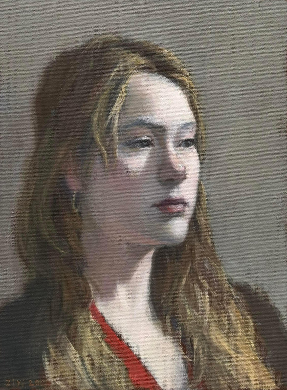 Portrait of a Girl in Half-Side Light