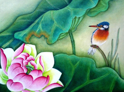 Kingfisher and Lotus