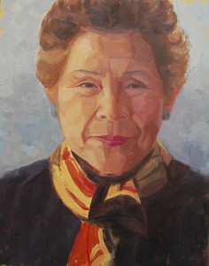 Portrait of my Mother wearing a Scarf