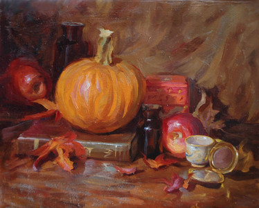Pumpkin & Maple Leaves
