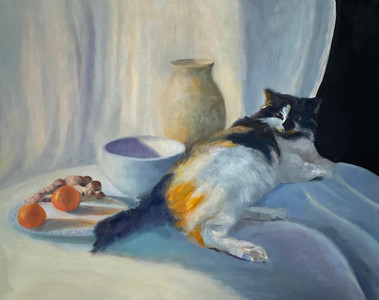 Cat interrupts my still life