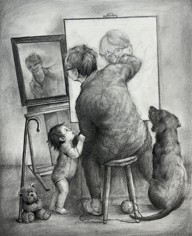 Triple self- portrait: after Rockwell