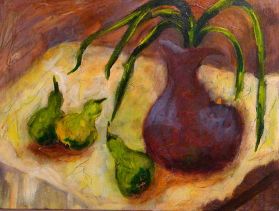 Purple Vase and Pears