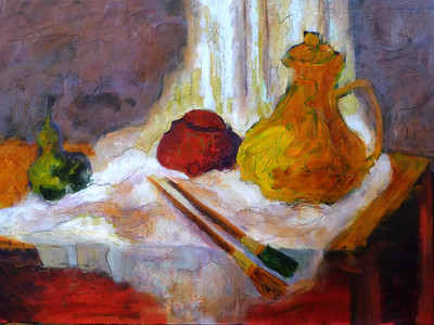 Studio Still Life With Brushes