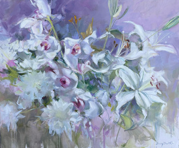 Lilies and Orchids Still Life