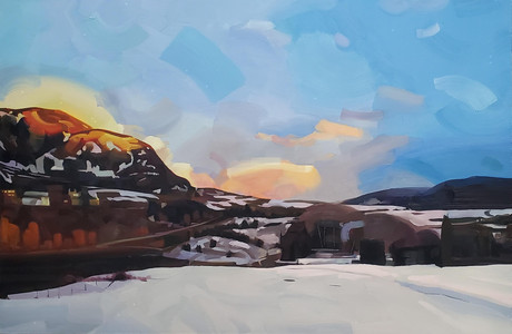 Winter Sunset on Black Mountain