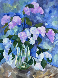 Flowers in a Glass Vase