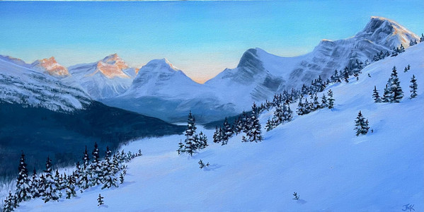 Last Light at Bow Summit, Banff National Park  t