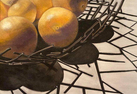 Grapefruit in Metal Basket