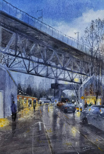 Granville Island in rain