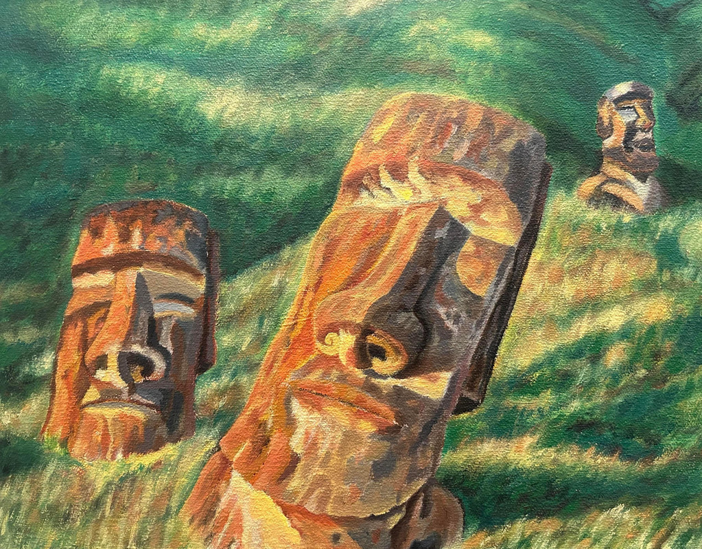 Dawn on the Moai