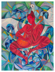 Lady in Red With Nine Serpents