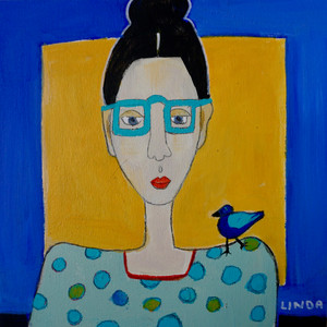 A Bluebird on her Shoulder
