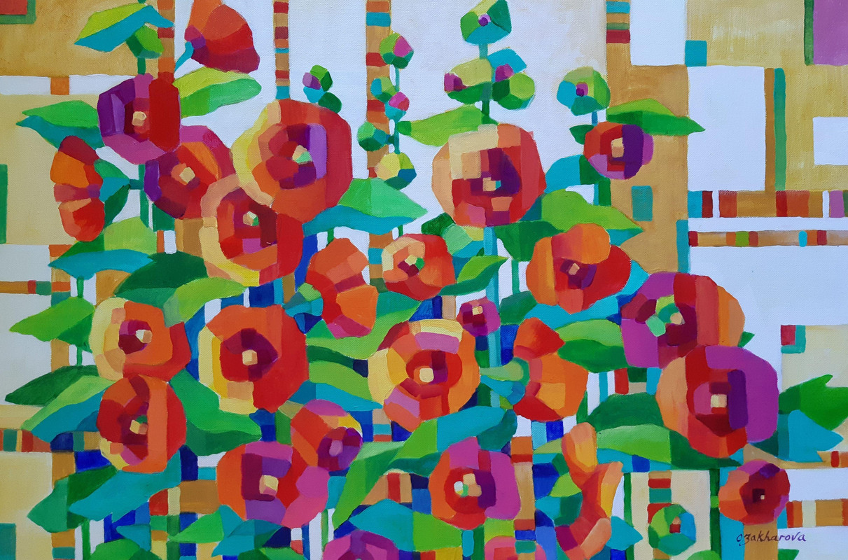 Hollyhocks