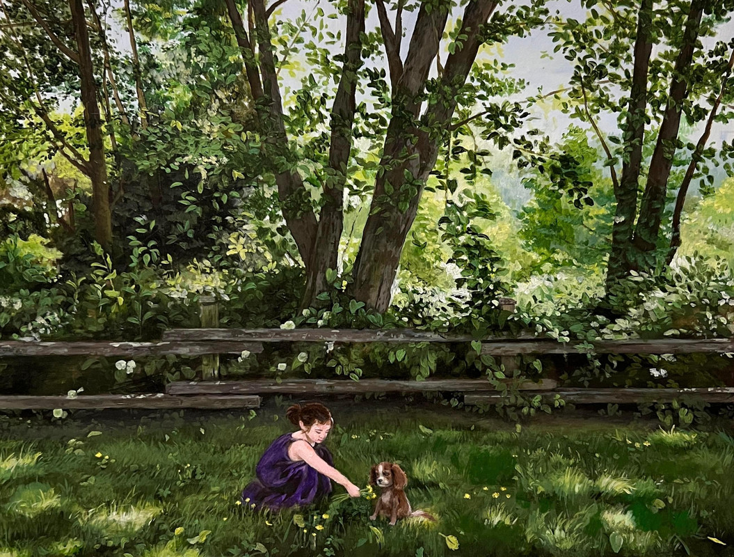 girl with her dog