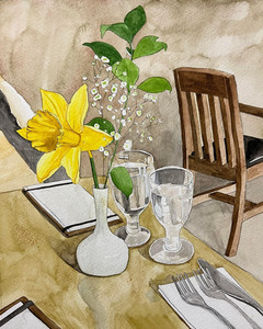 daffodil on the table
