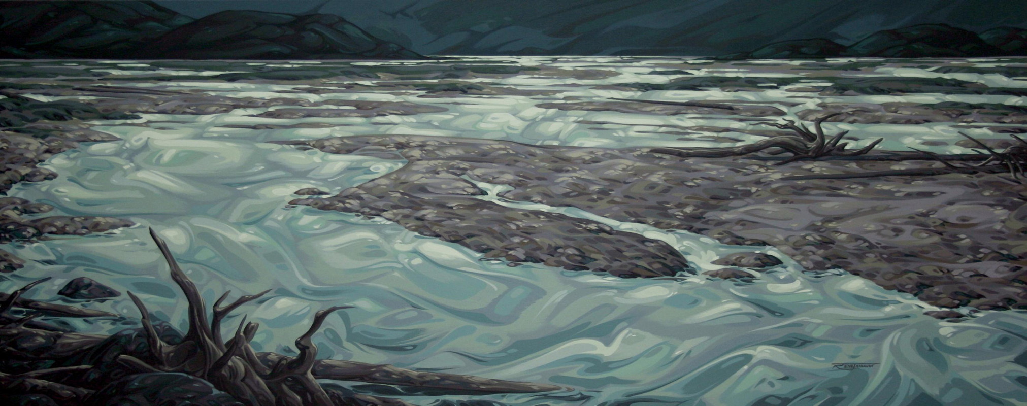 Riverbed in Moonlight